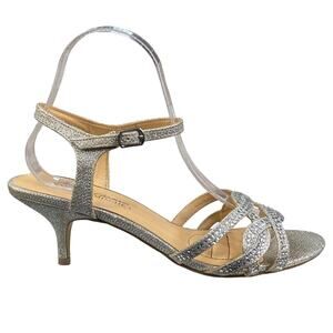 Badgley Mischka Women's Silver Metallic Strappy Heels Size US 7